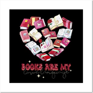 Books Are My Love Language Valentine_s Day Reading Lover Posters and Art